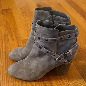BP (Nordstrom) Gray Suede Studded Strap Ankle Booties | Size 7.5